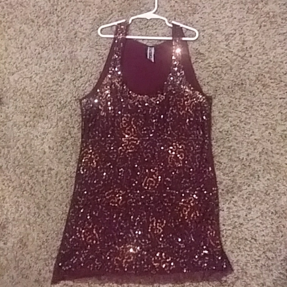BKE maroon glitter pattern tank